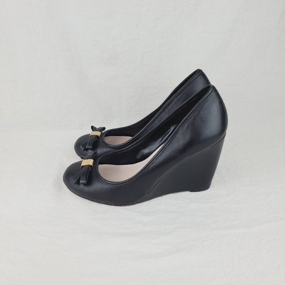 Vince Camuto Morela black leather wedge shoes Size 7B - Picture 8 of 13